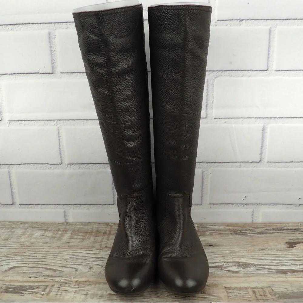 Antonio Melani sz 7.5 brown tall wedge heel boots